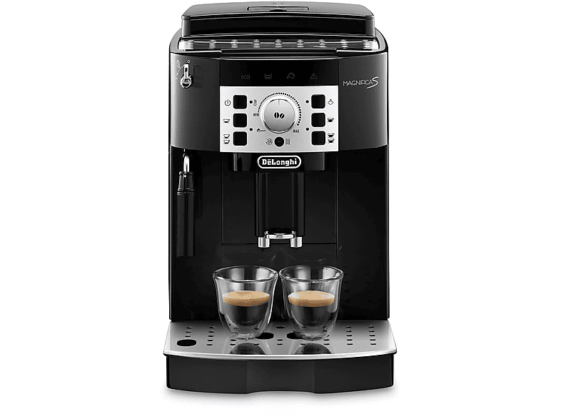 DeLonghi Magnifica S ECAM 22.110.B Kaffeevollautomat in Schwarz mit zwei Espressogläsern