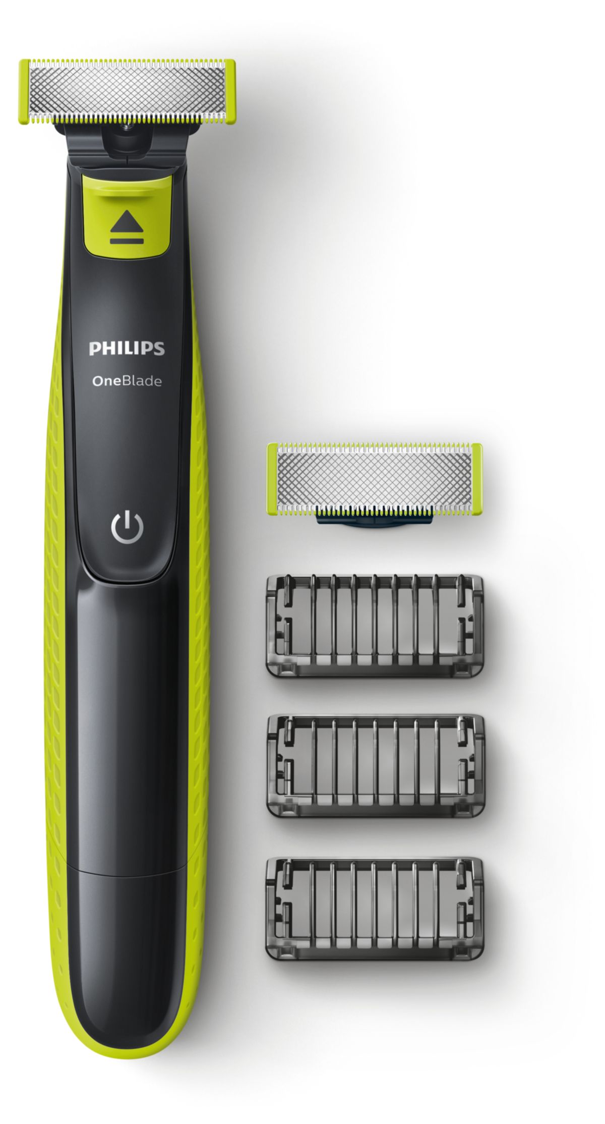 Philips OneBlade QP2520/30 Rasierer und Trimmer mit Ersatzklinge und drei Trimmaufsätzen